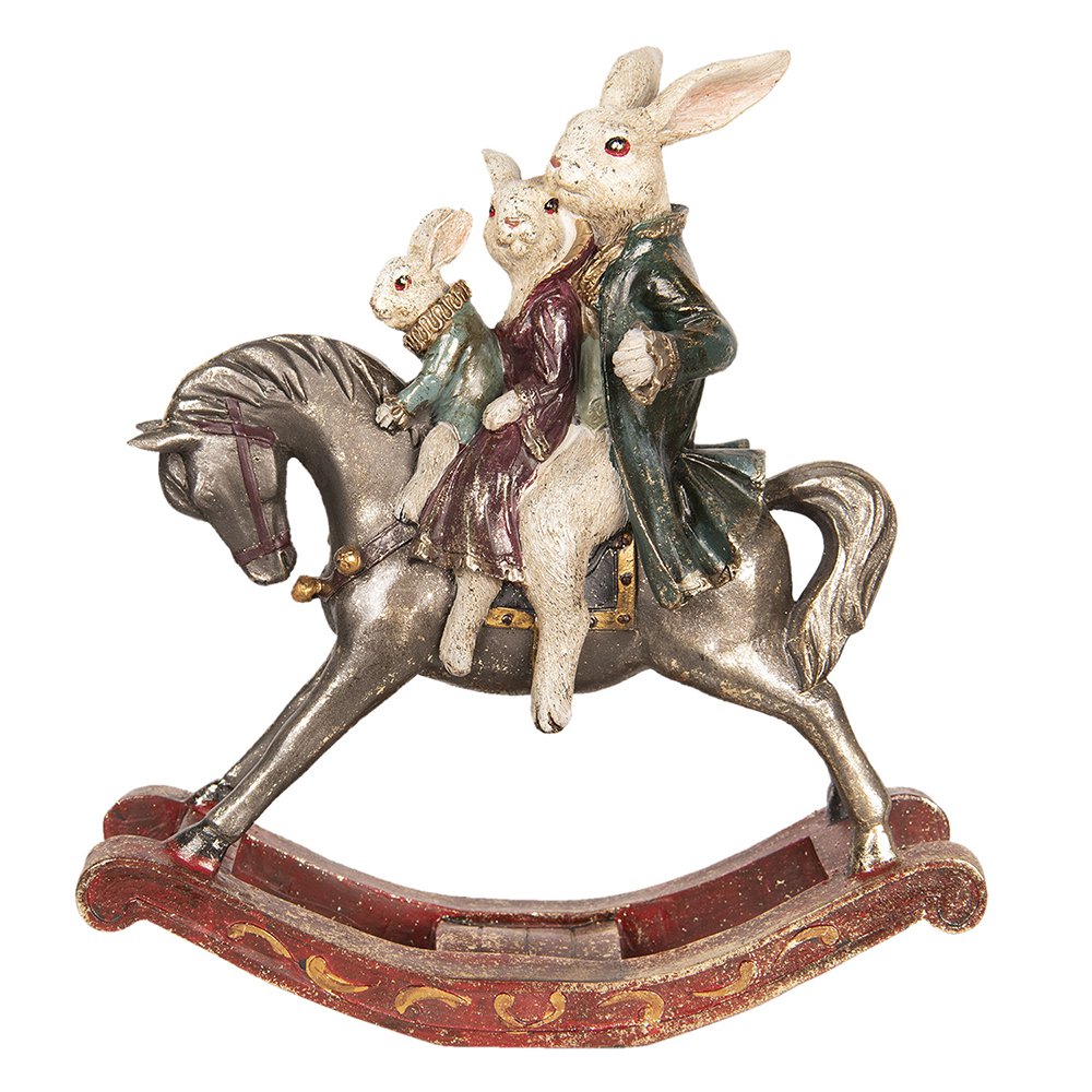 Dekorationsstatue Hase Grau, Braun 28x11x30 cm