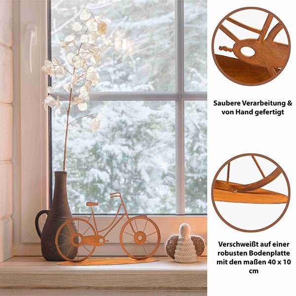 
                      
                        Metalldeko Fahrrad im Edelrost Design | Bike Deko Figur
                      
                    
