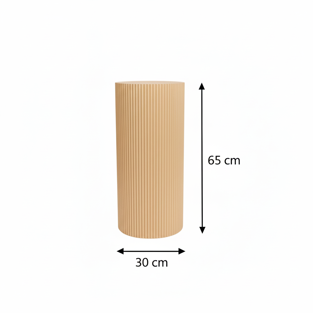 Pflanzenhocker / Seitentisch / Säule Zylinder - MDF - Sand - 30x65 cm