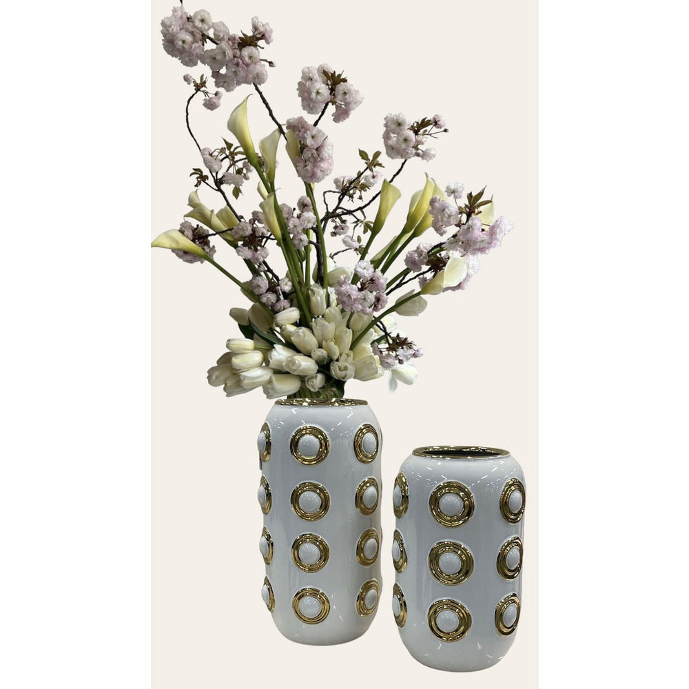 
                      
                        Goldene Vase mit 4 Kreisen (CV11617-14WIT)
                      
                    