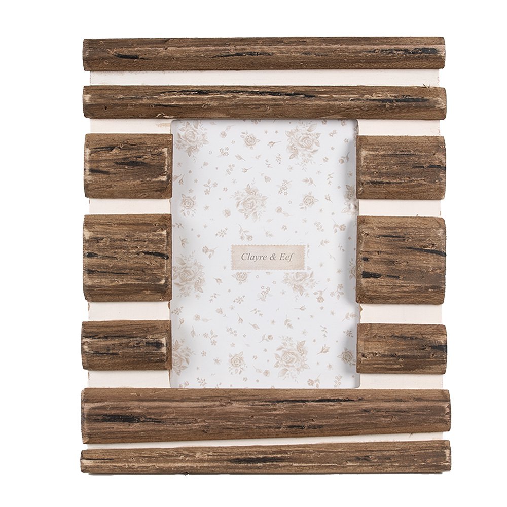 Fotorahmen Braun, Holz und Glas 23x2x27 cm / 13x18 cm