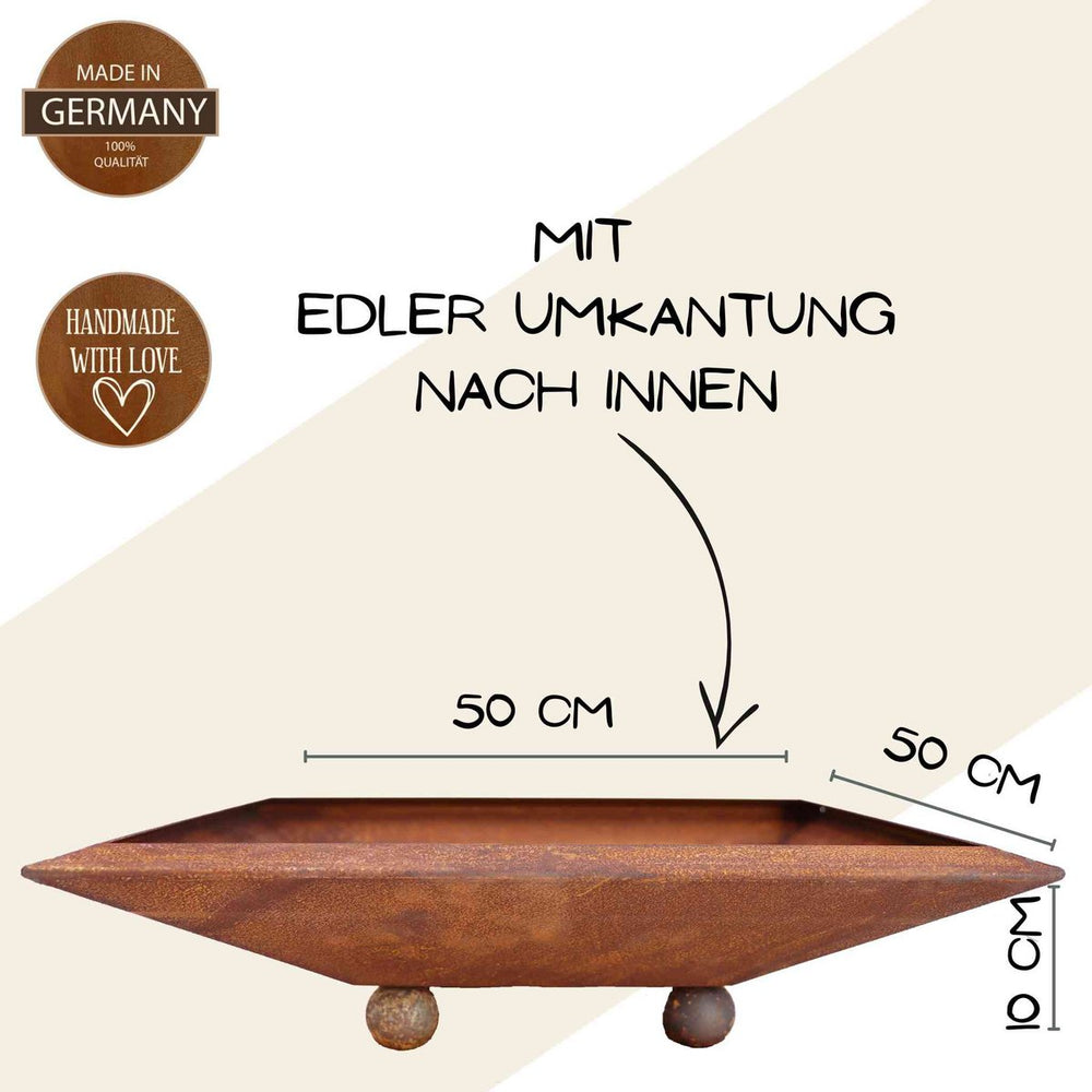 
                      
                        Edelrost Blumenschale eckig | In verschiedenen Varianaten erhältlich
                      
                    