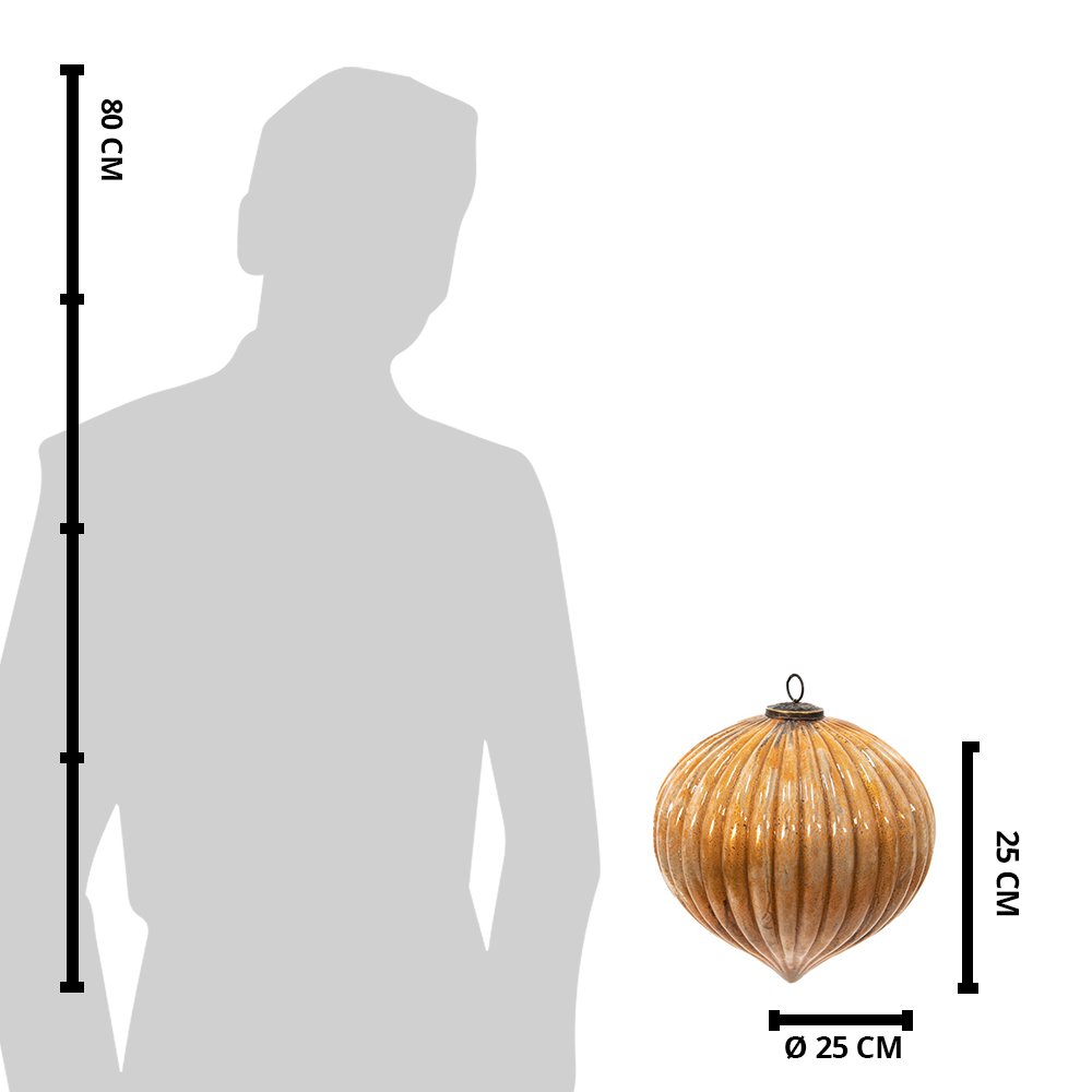 
                      
                        Weihnachtskugel XL Goldfarben, Glas und Metall Ø 25x25 cm
                      
                    