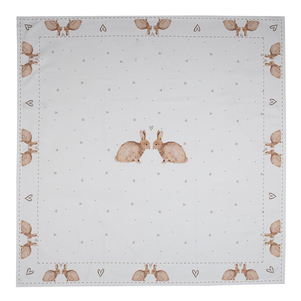 
                      
                        Tischdecke Weiß Braun, Baumwolle 100x100 cm
                      
                    