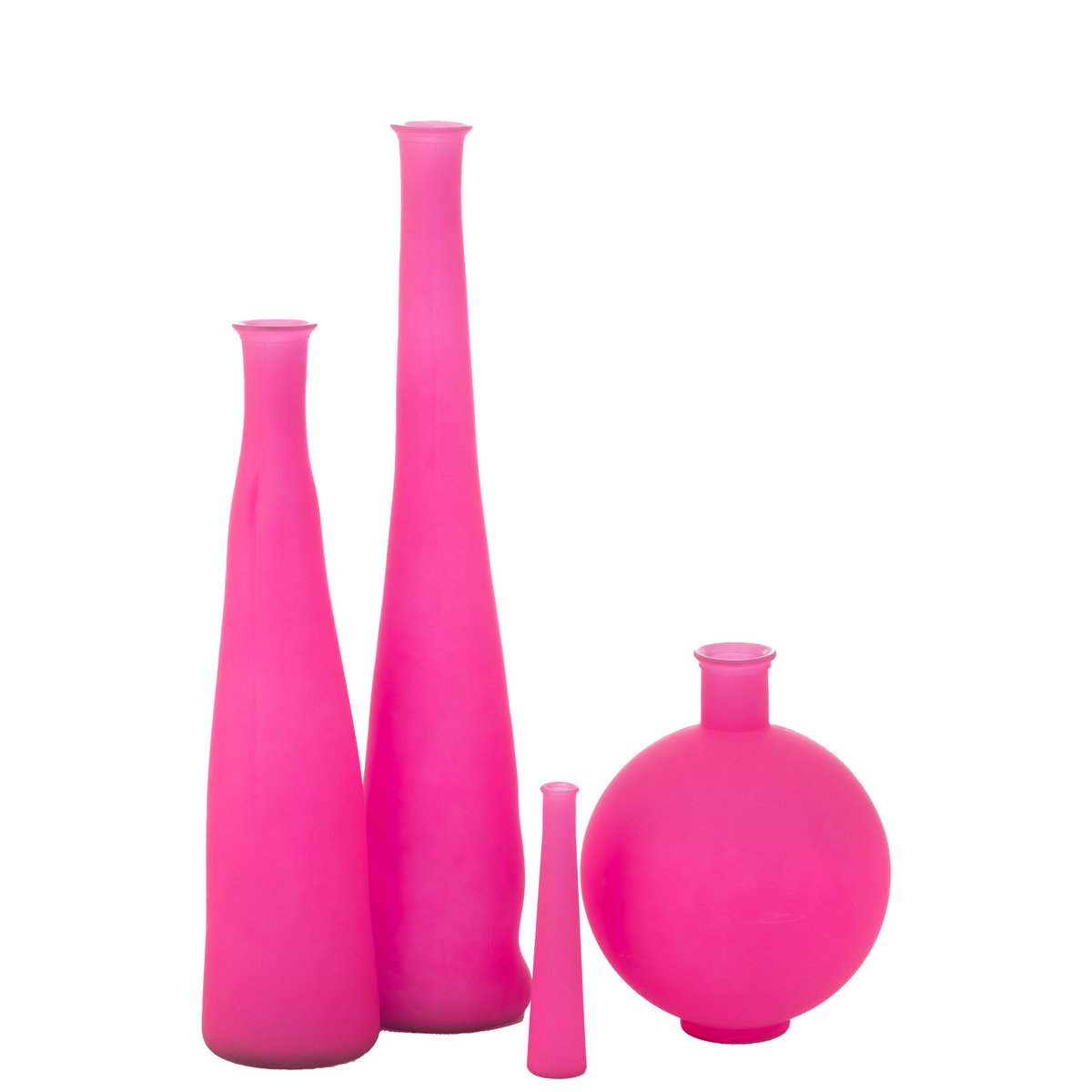 Schlanke Flaschenvase aus Glas in Pink, 100 cm