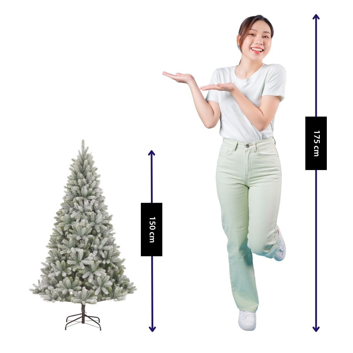Künstlicher Weihnachtsbaum Nagoya Green, 150 cm, gefrostet