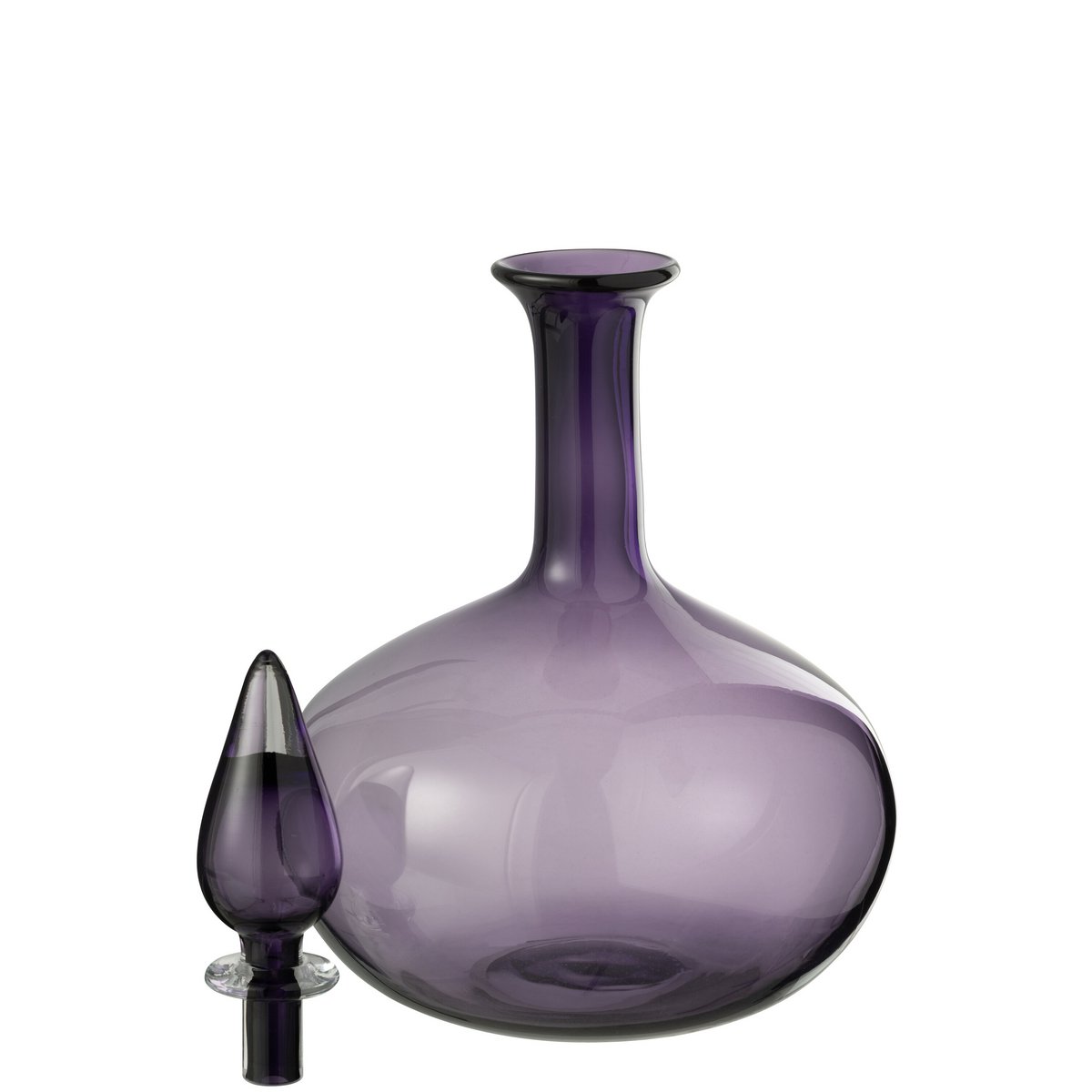 Flaschenvase mit Stopfen in Lila