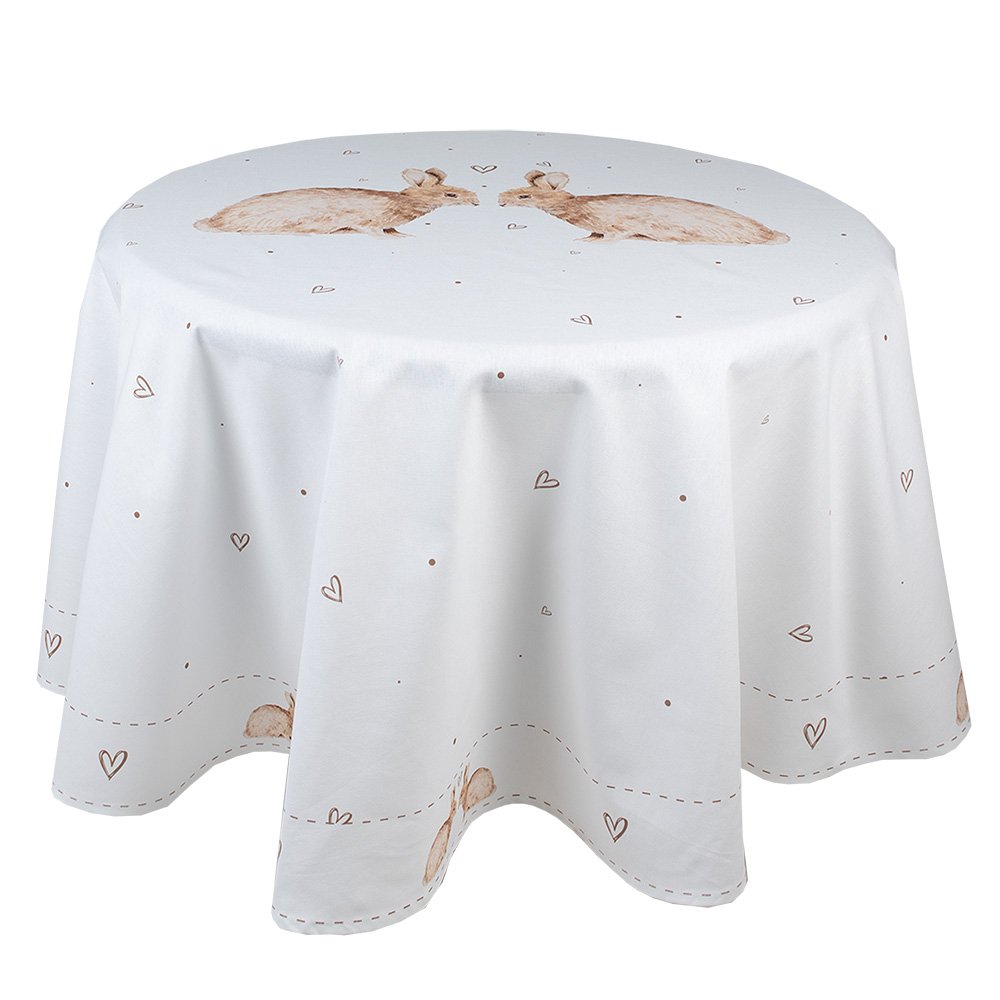 Runde Tischdecke in Beige-Braun – edle Tafelrunde, Ø 170 cm