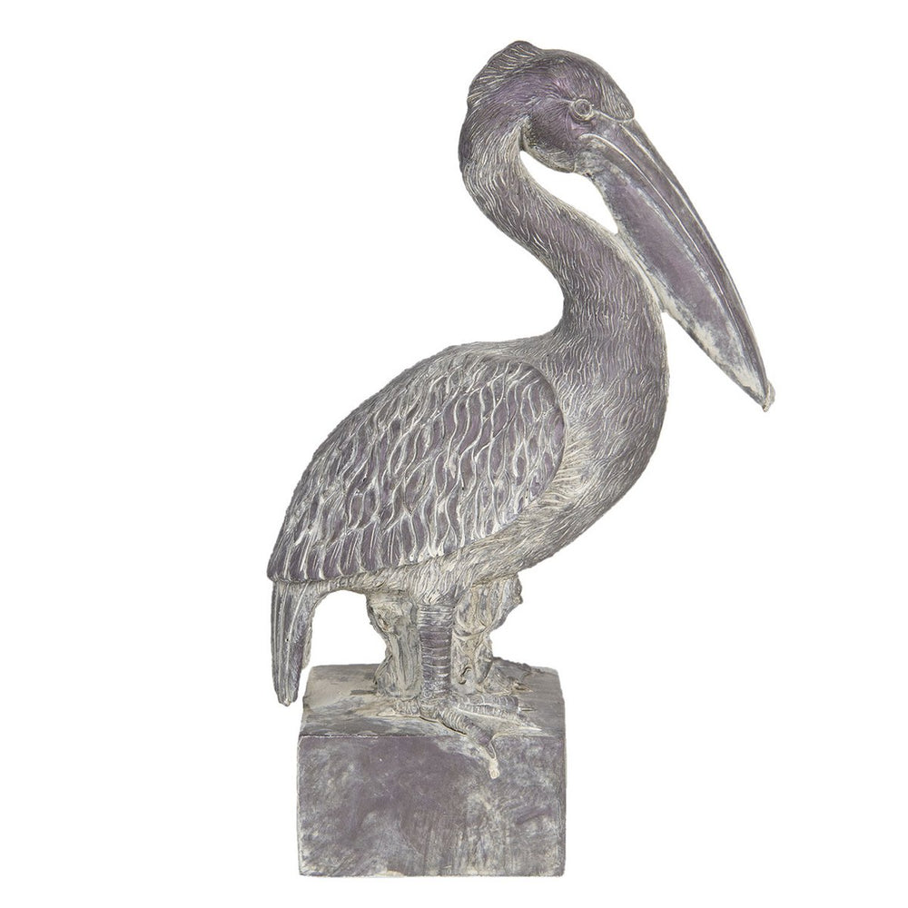 Dekorationsstatue Pelikan Grau 23x13x37 cm