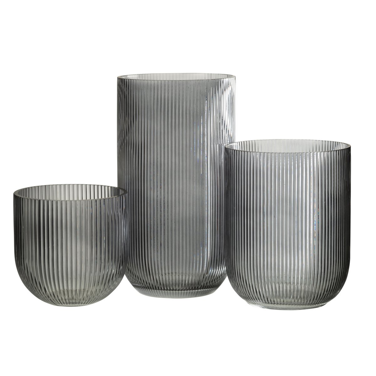 Vase Gestreift in Schwarz – Größe L
