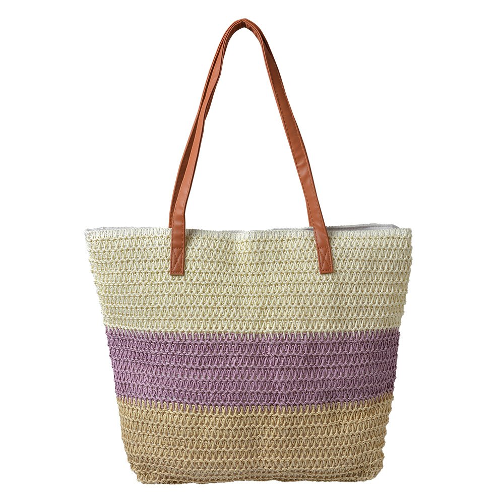 Strandtasche Lila, Synthetisch 50x13x40 cm