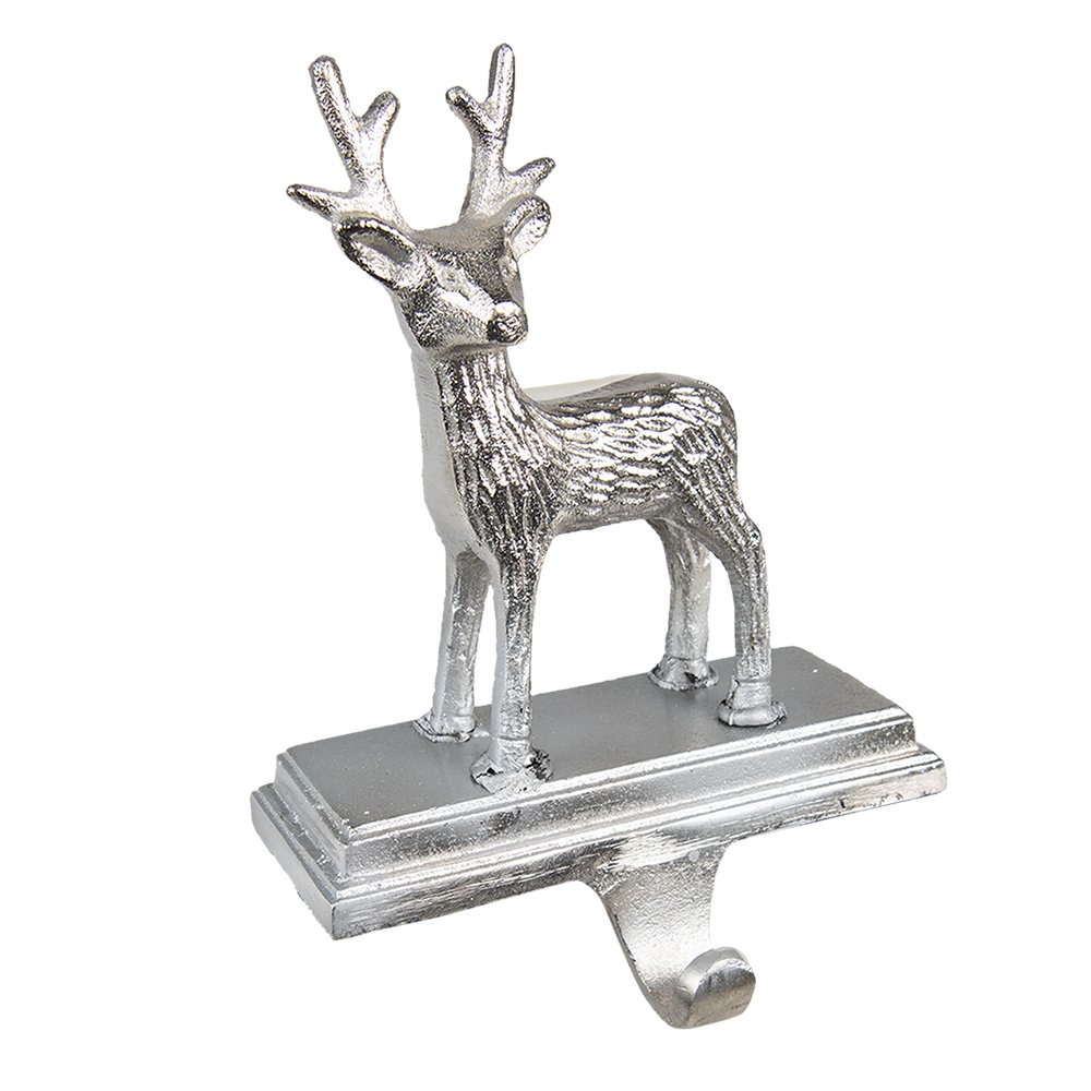 Haak Kerstsok Rendier Silberfarbe 15x9x21 cm