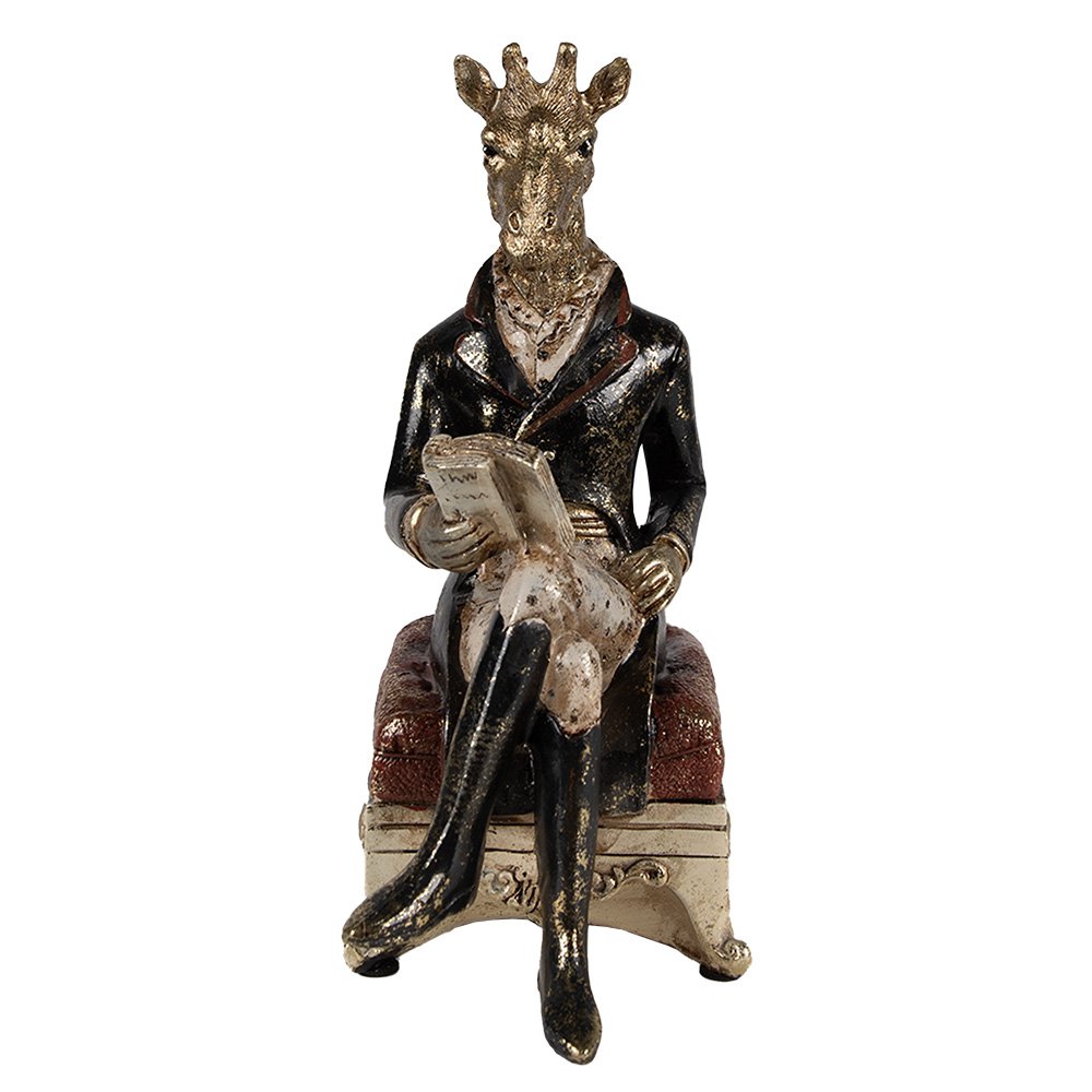 Dekoration Giraffe Goldfarben Schwarz 10x15x22 cm