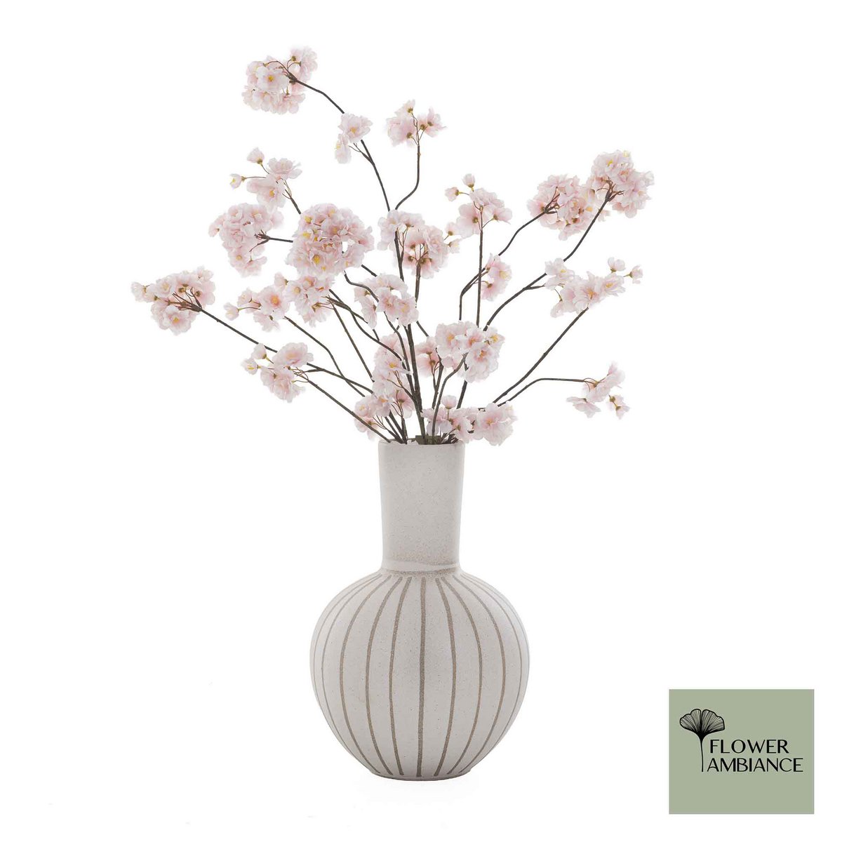 Kirschblütenzweige Rosa mit Keramikvase – Tannendiele BlumenGut Düsseldorf