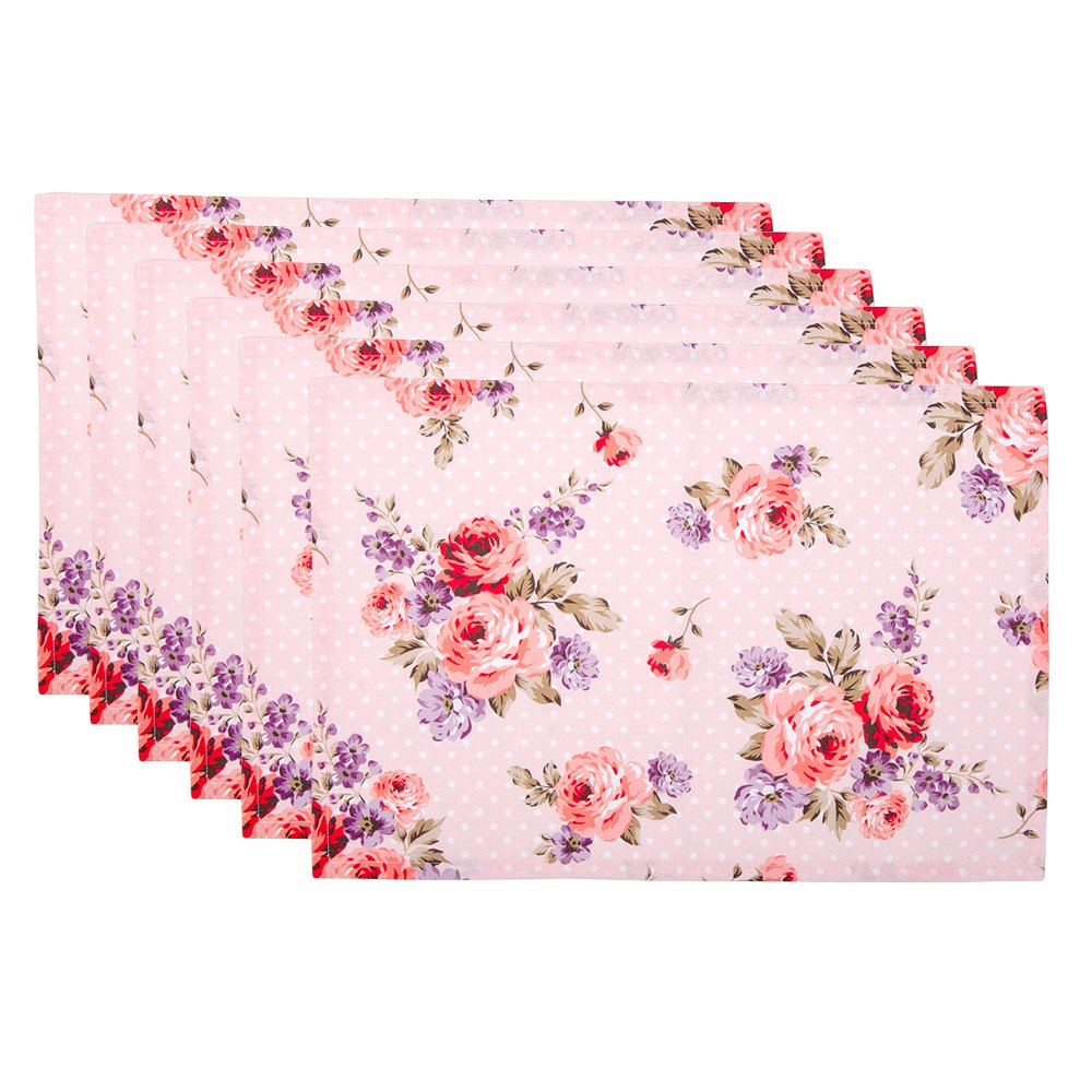 Tischsets 6er-Set Rosa, Lila 48x33 cm