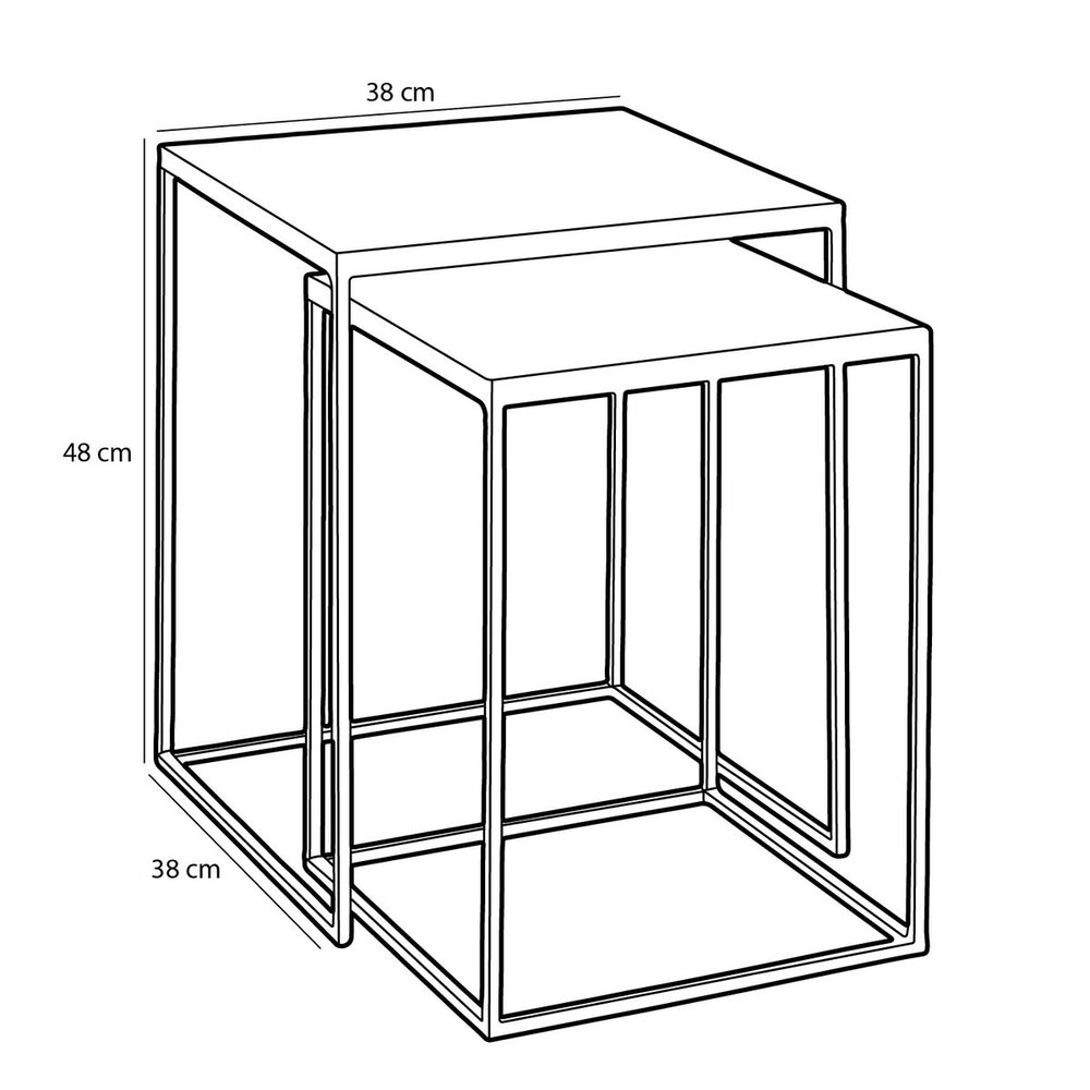 
                      
                        Beistelltisch für den Außenbereich – 2er-Set – L38 x B38 x H48 cm – Metall – Rosa
                      
                    