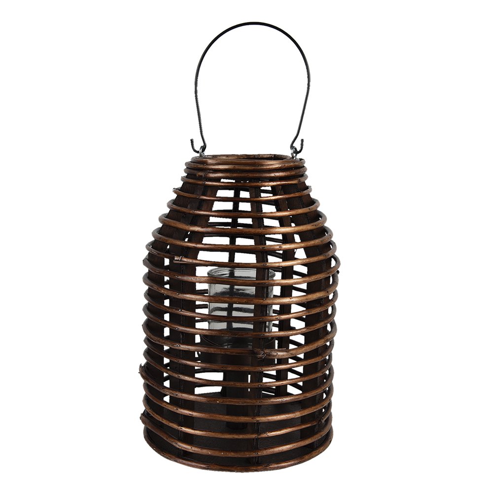 Windlicht aus Rattan in Braun