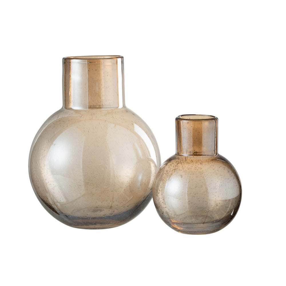Vase Ball With Neck – Glas – Bernstein – groß