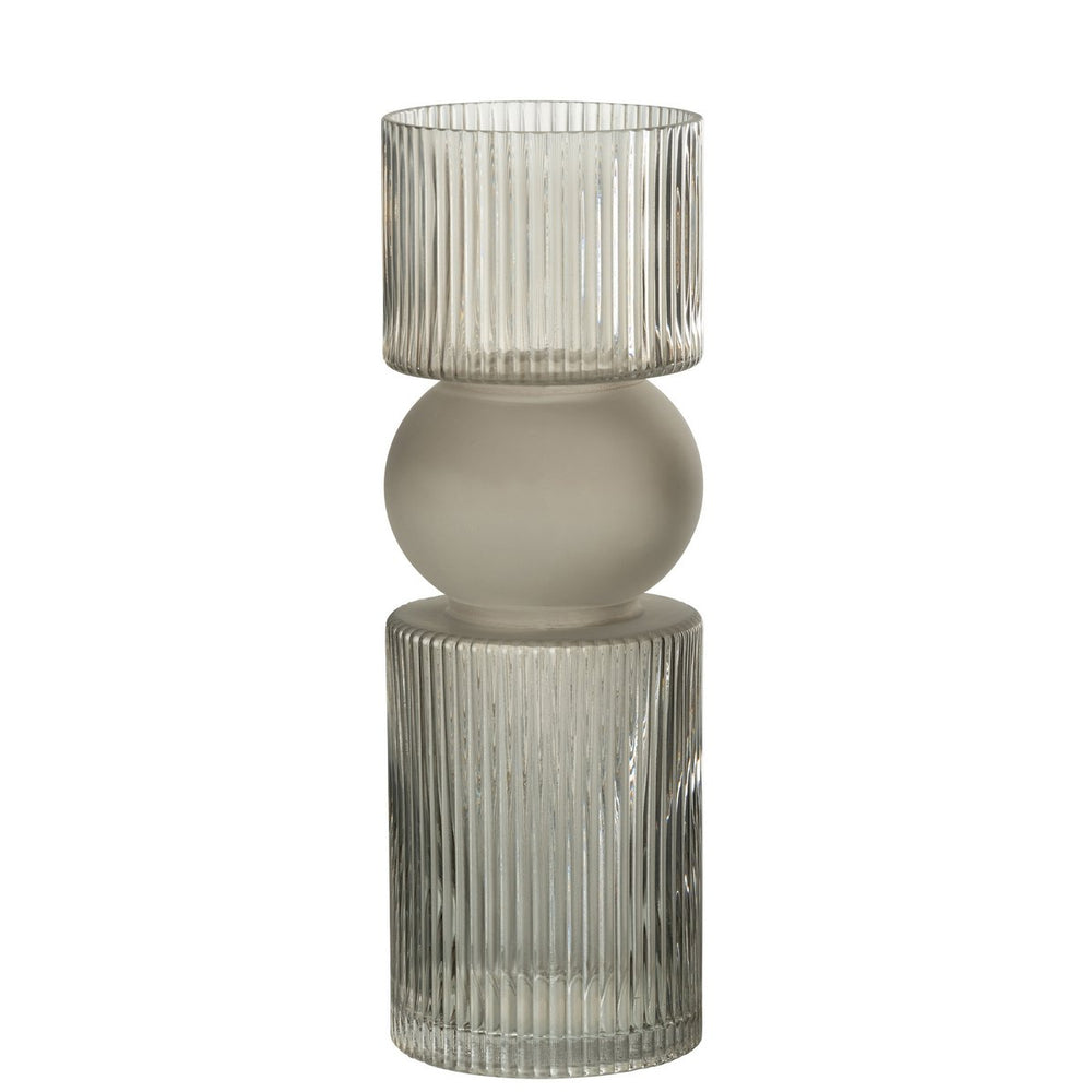 Vase/Kerzenhalter Candy Glass Grey Large