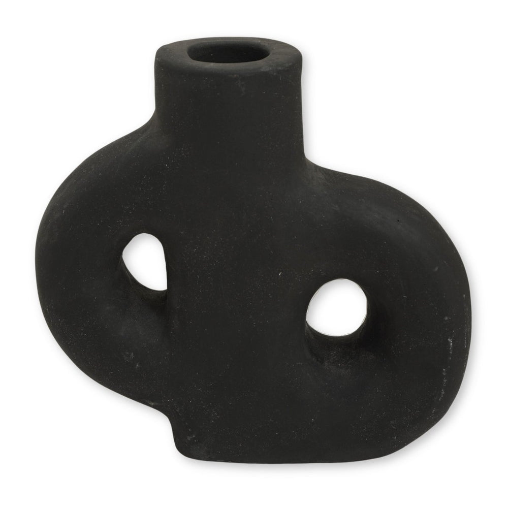 
                      
                        Vase Schwarz Kleine dekorative Vase handgegossen aus Ton für getrocknete oder frische Blumen LEMBAH
                      
                    