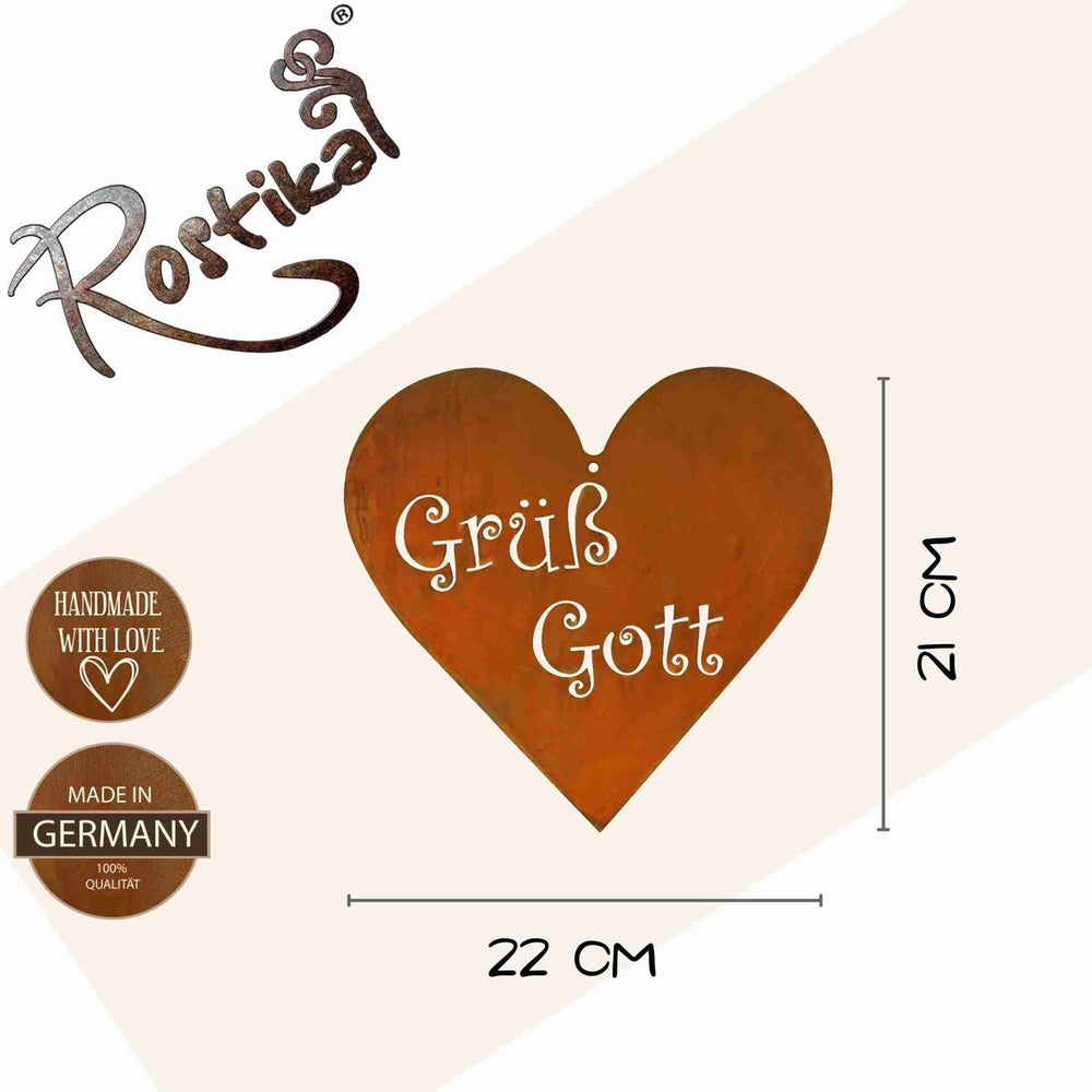 
                      
                        Vintage Deko Herz "Grüß Gott" Schild Türdeko Haustür
                      
                    