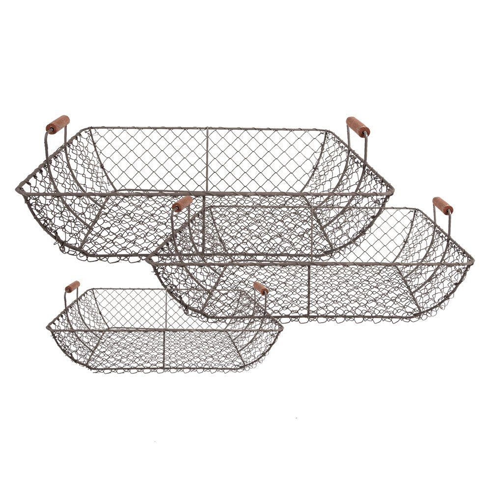 Körbe Braun (3er-Set) 40x34x15 / 36x30x14 / 32x26x13 cm