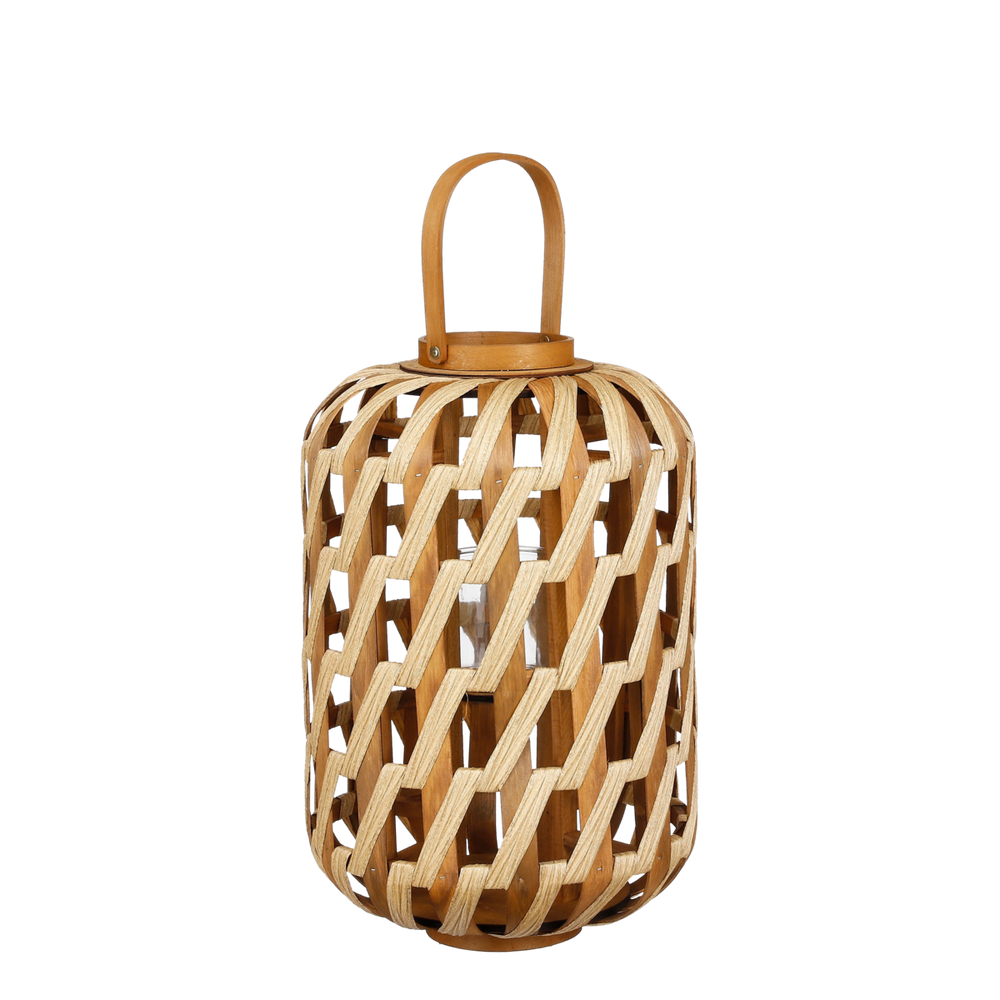 Helios Laterne – H49 x Ø31 cm – Recyceltes Polyester – Braun