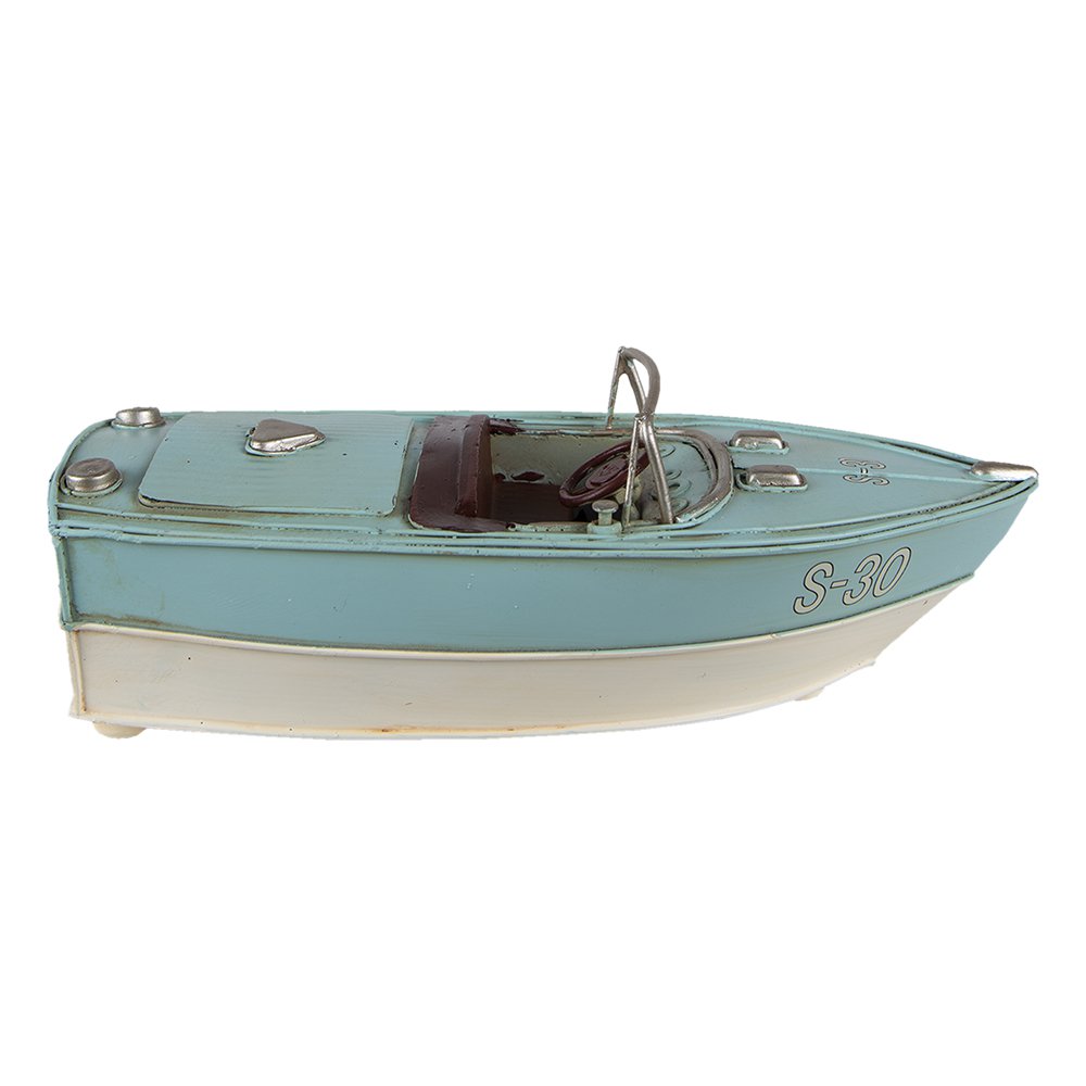 Dekoration Miniaturboot Türkis, Beige 24x11x9 cm