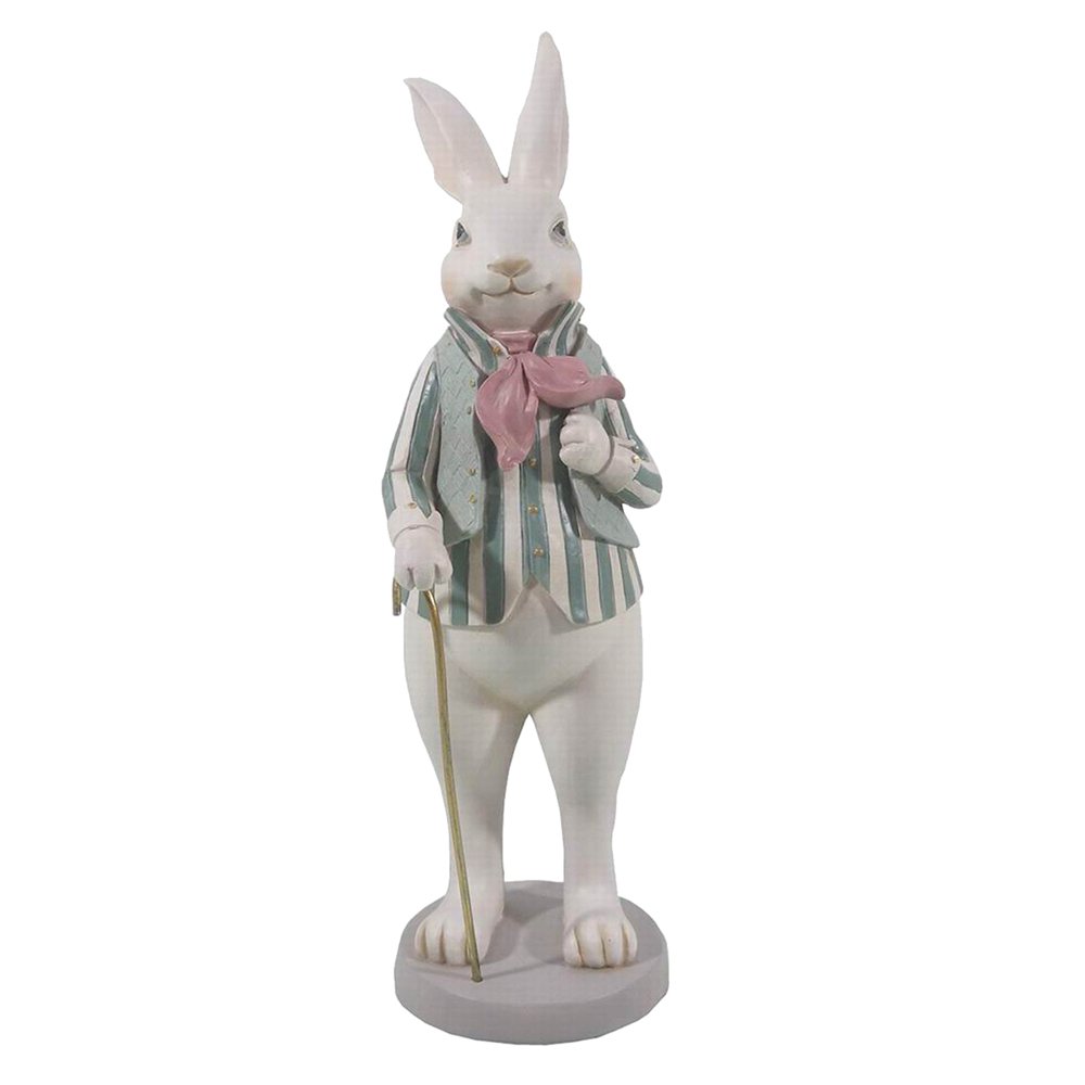 Dekorationsstatue Kaninchen Weiß 12x9x31 cm