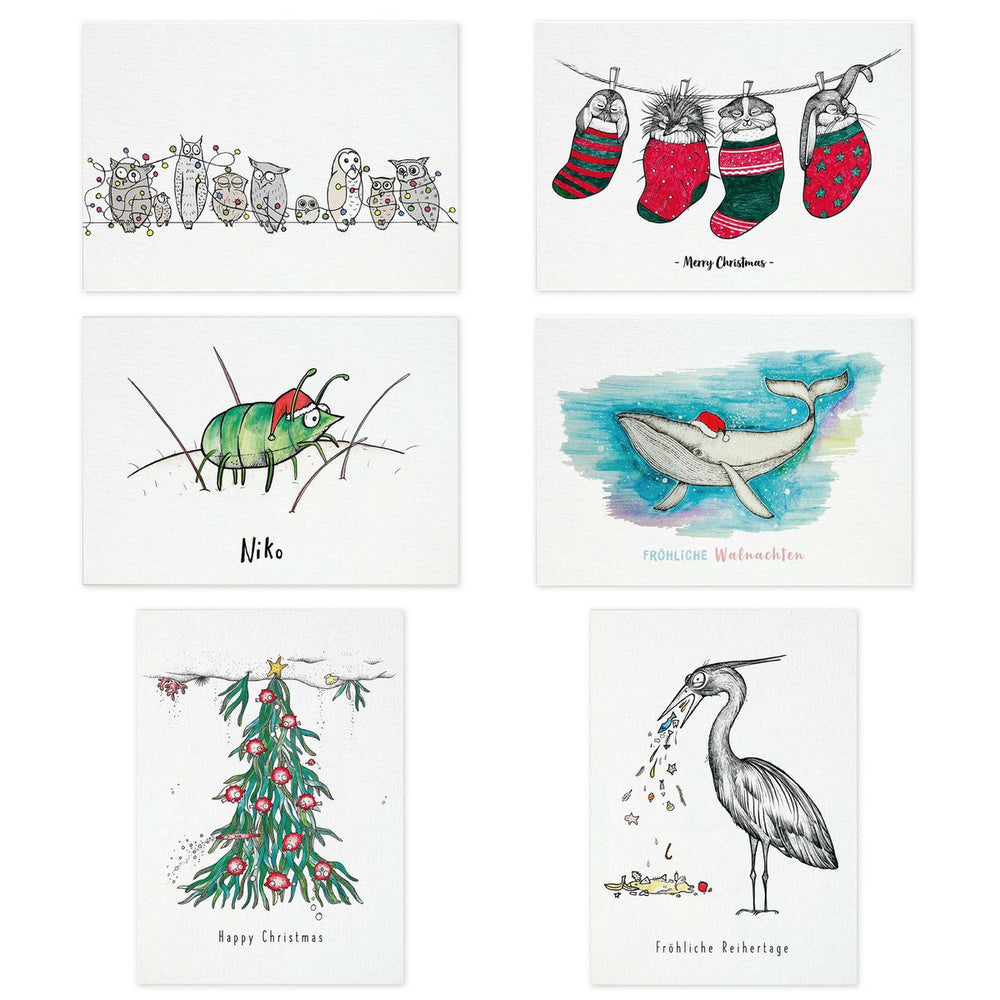 Postkarten – 6er-Set – Holly Jolly