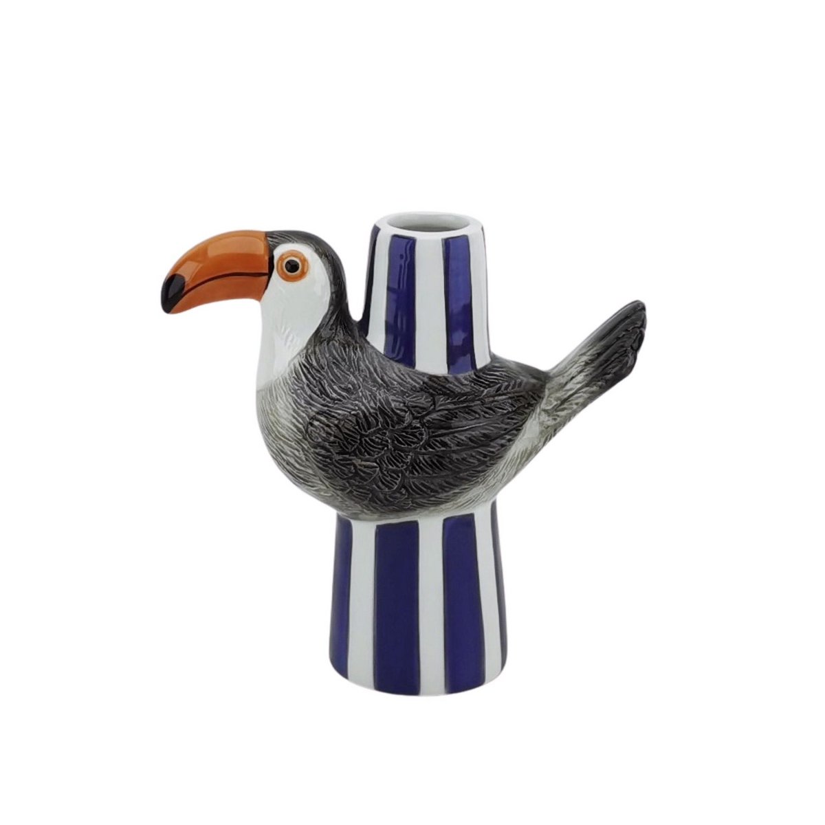 Vase - Toucan - Violett/Grau/Orange - 16,5x7,5x16 cm