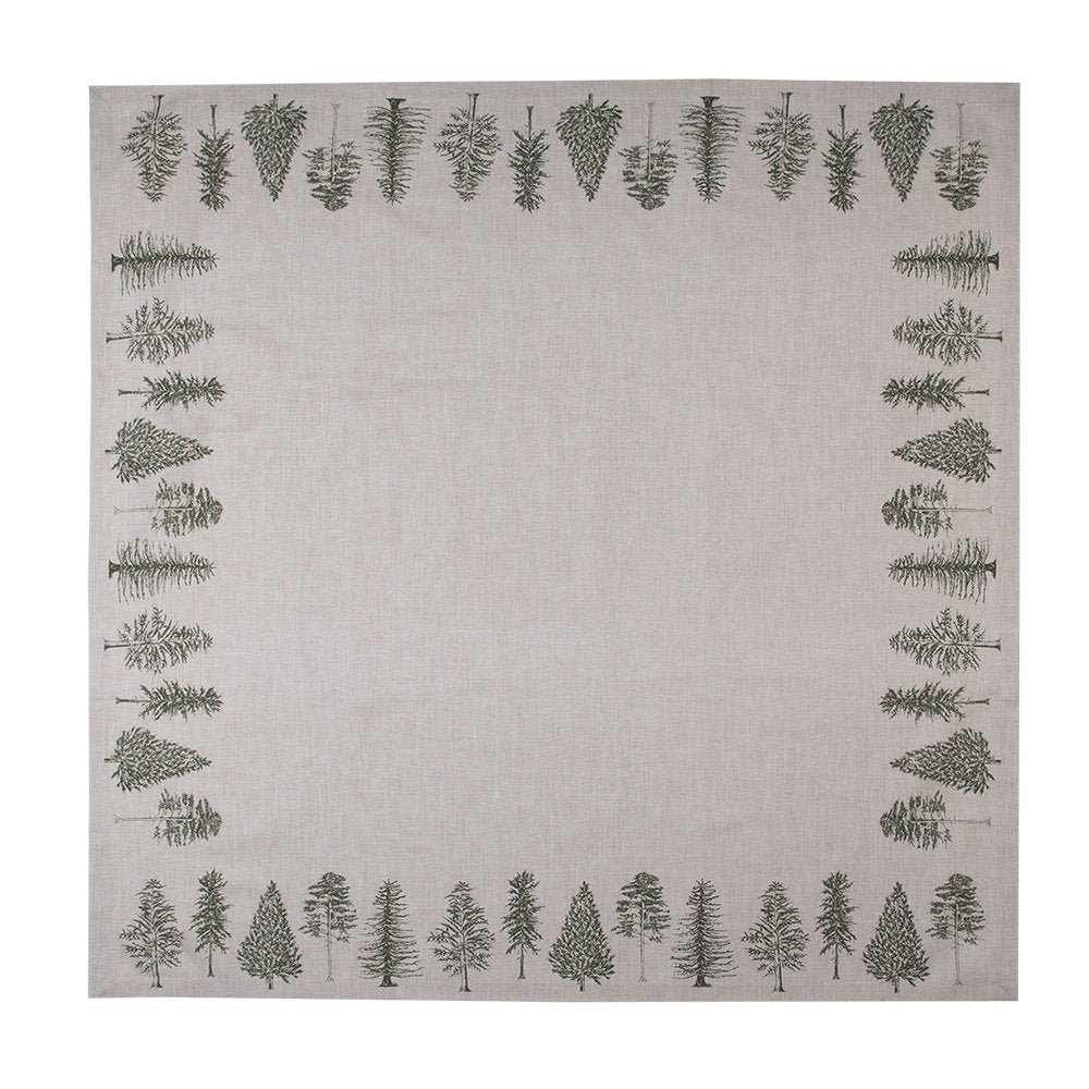 Quadratische Tischdecke in Beige und Grün, 100 x 100 cm