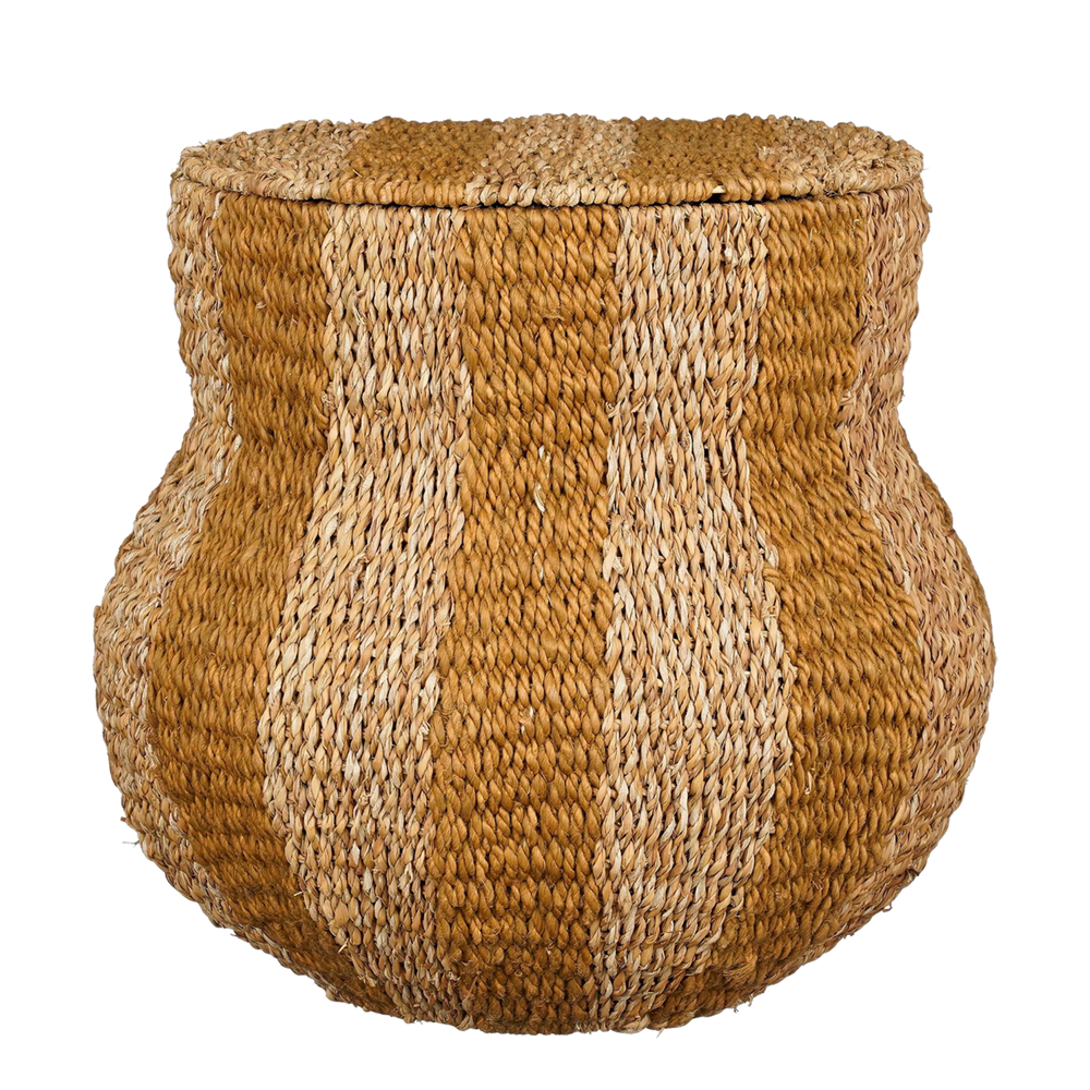 Tacoma Aufbewahrungskorb mit Deckel – H47 x Ø50 cm – Jute – Gelb