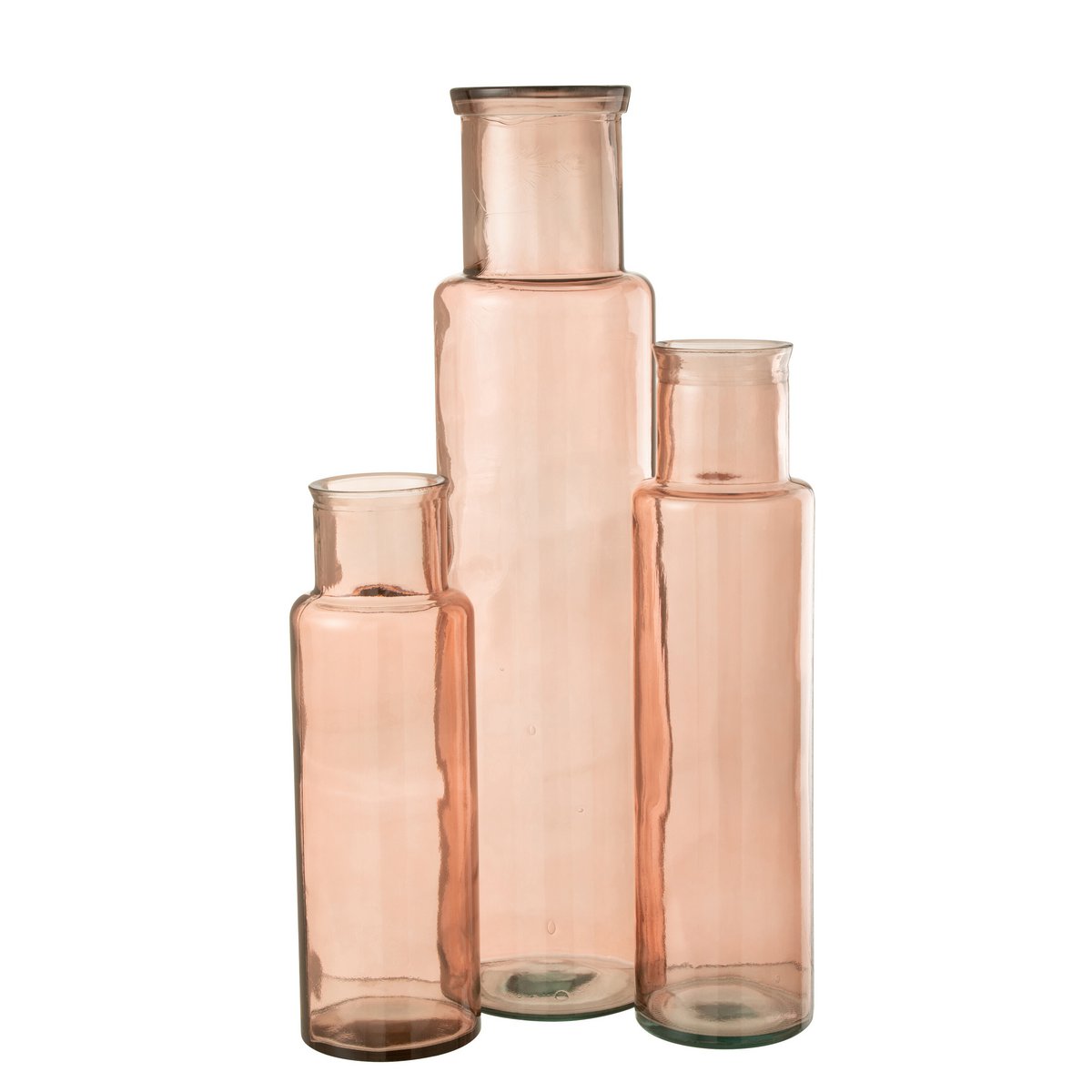 Zylindervase aus Glas in Hellrosa, groß