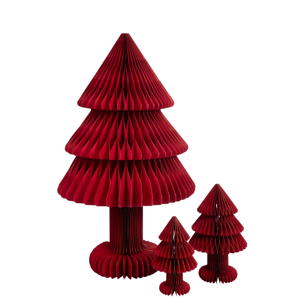 Weihnachtsbaum-Dekoration, faltbar, Papier, Weihnachtsrot, L