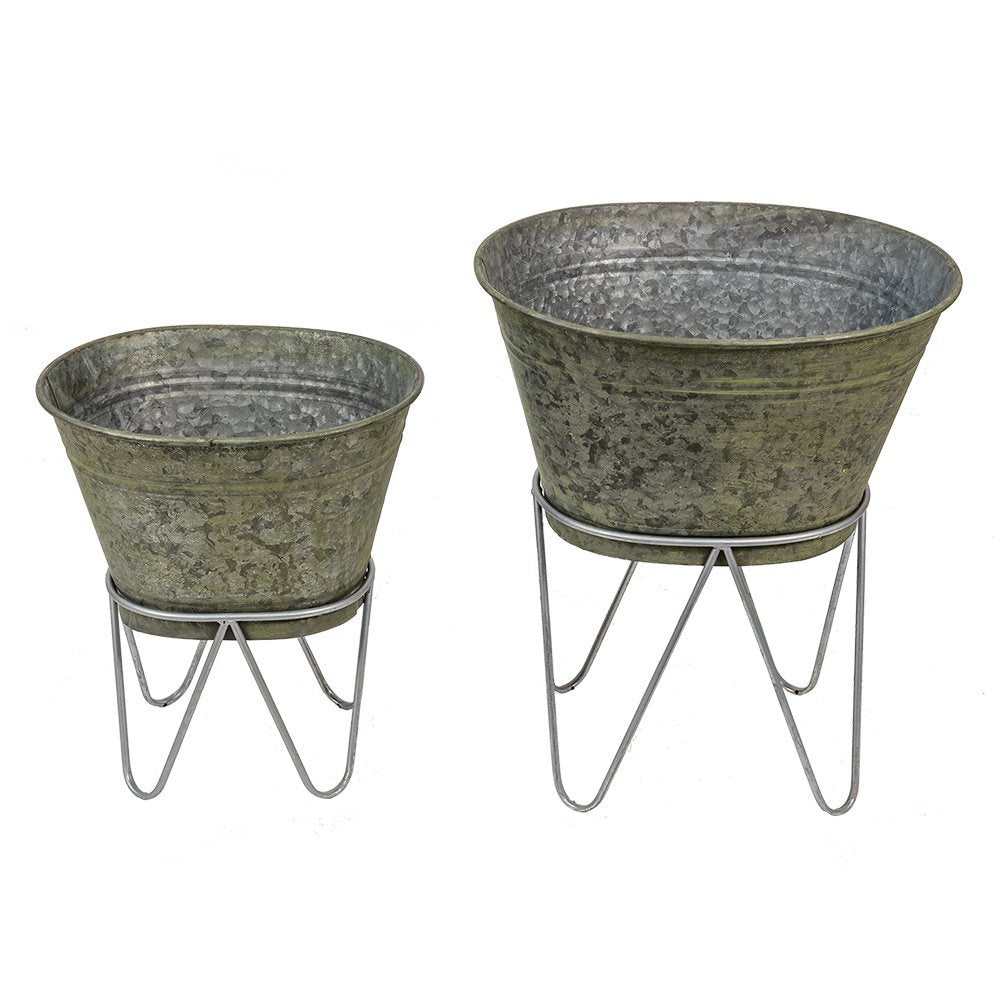 Pflanzenhalter Grau 46x38x26/56 / 37x31x23/43 cm