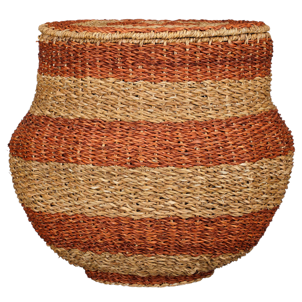 Tacoma Aufbewahrungskorb mit Deckel – H48 x Ø55 cm – Jute – Orange