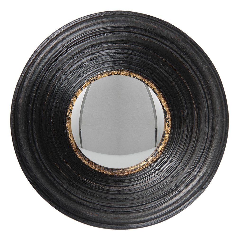 Spiegel Schwarz, Kunststoff und Glas Ø 19x7 cm