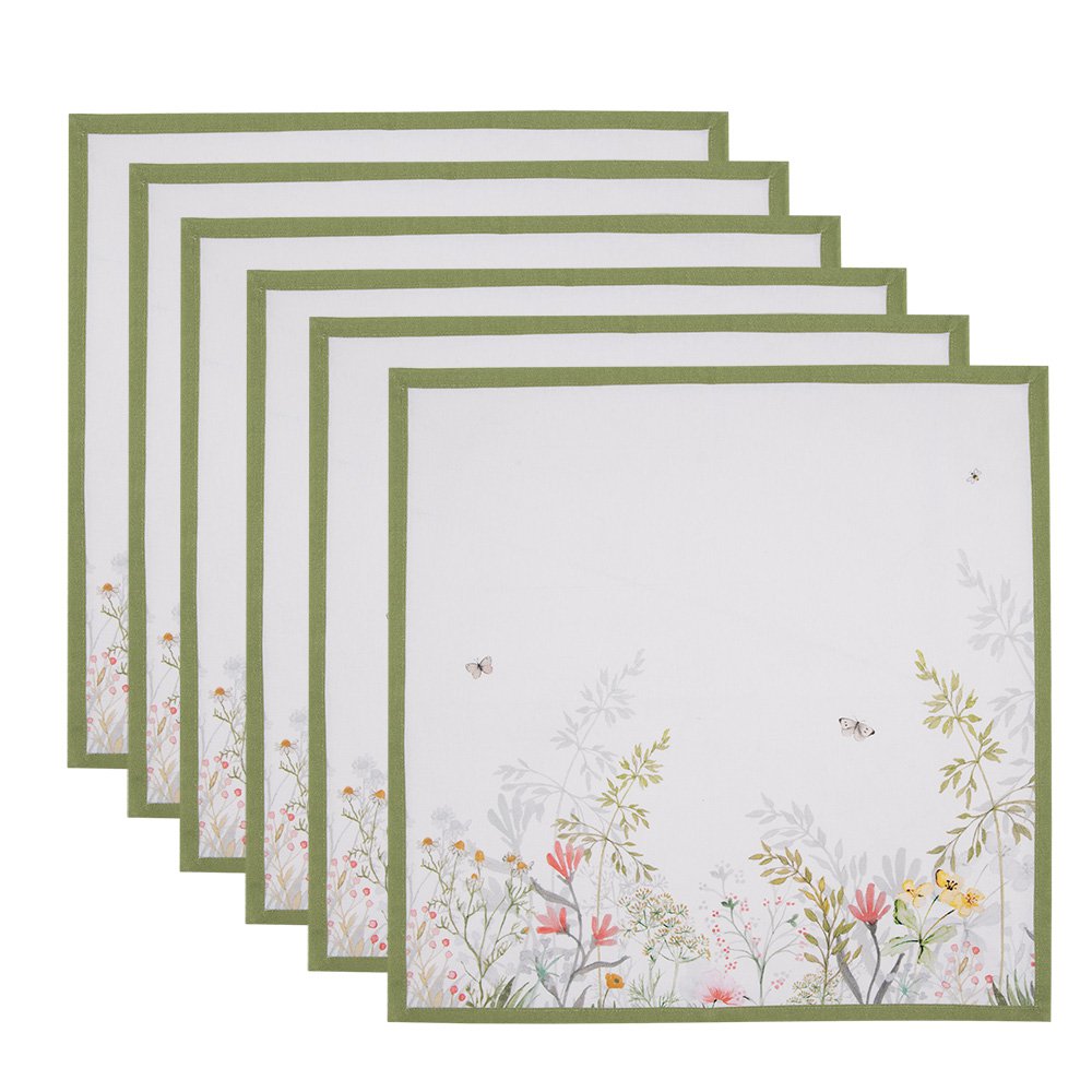 Servietten Baumwolle 6er Set Weiß, (6) 40x40 cm